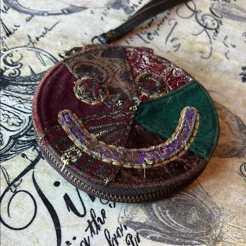 Artistic Patchwork Round Wristlet - image 1